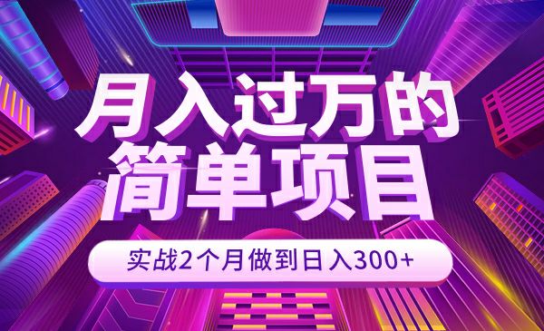 月入过万的简单项目 实战2个月做到日入300+ - 百度网盘 资源封面图