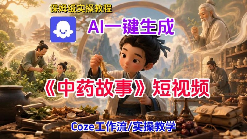 一键生成听故事学中药短视频，COZE工作流搭建 - 百度网盘 资源封面图