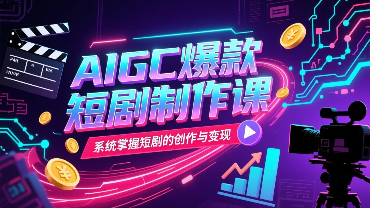 AIGC爆款短剧制作课，系统掌握短剧的创作与变现 - 夸克网盘 资源封面图